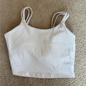 White Strappy Crop Tank Top - Brand Unspecified